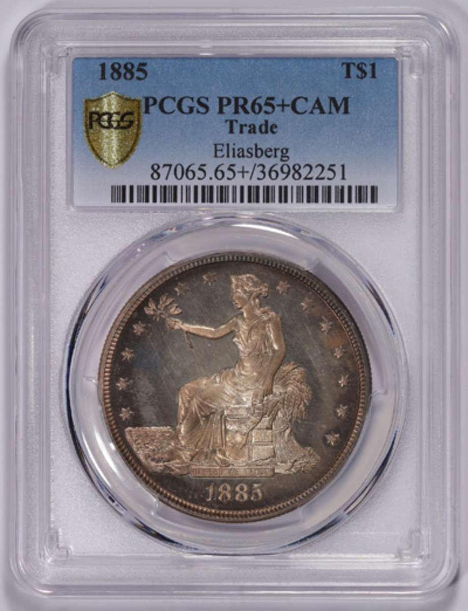  After it was sold at a Heritage auction, this 1885 Trade dollar was moved to a PCGS holder.