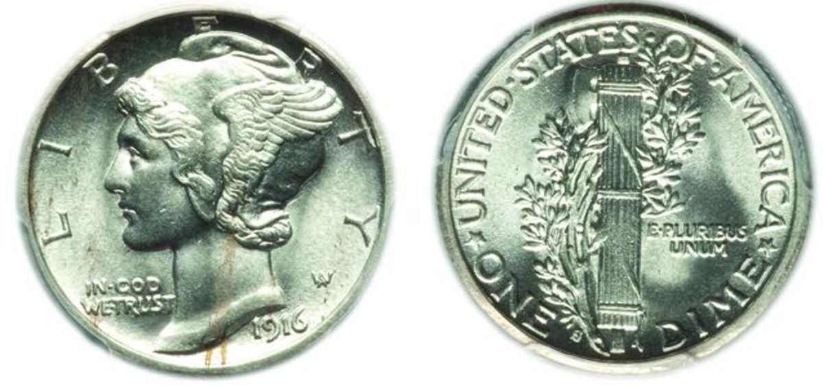 1916-S Mercury Dime graded MS-63. (Images courtesy Heritage Auctions, www.HA.com.)