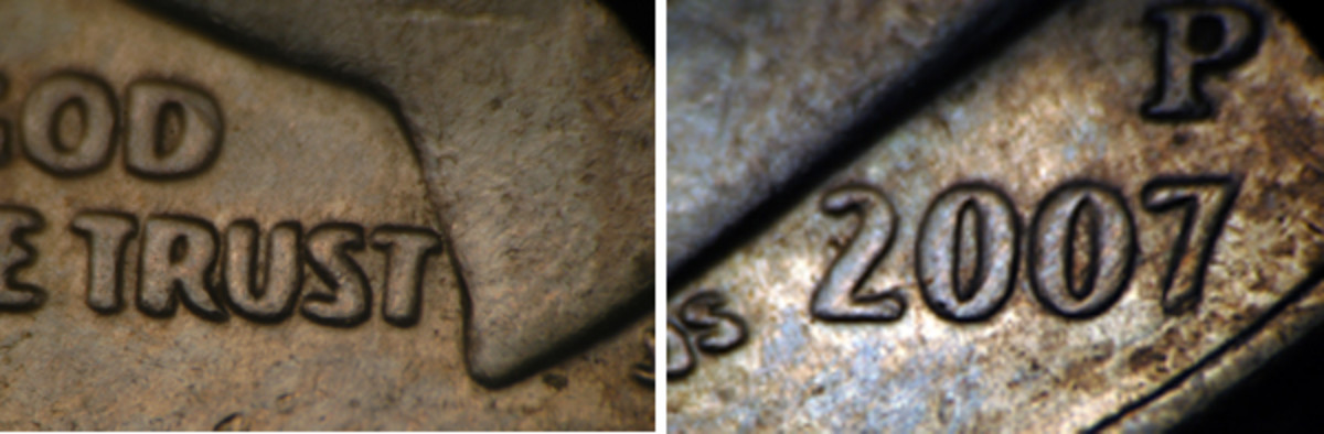  A thickening of the design is seen on this doubled die obverse.