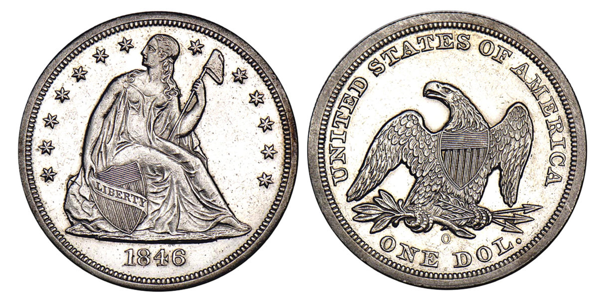 The first branch mint silver dollars were struck at New Orleans in 1846. Images courtesy Stacks Bowers