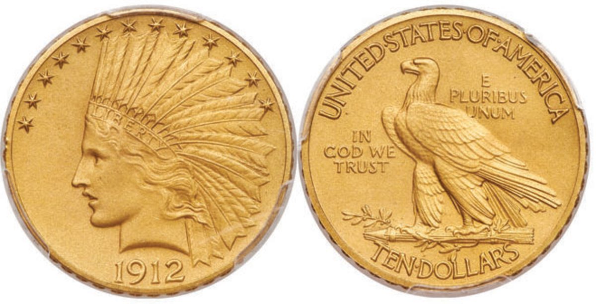 1912 $10 Matte Proof Indian Eagle. (Image courtesy of Heritage Auctions)