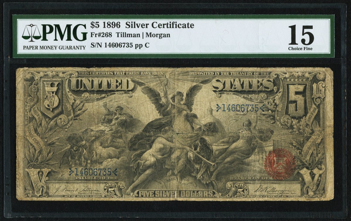 1896 Large Size $5 Silver Certificate