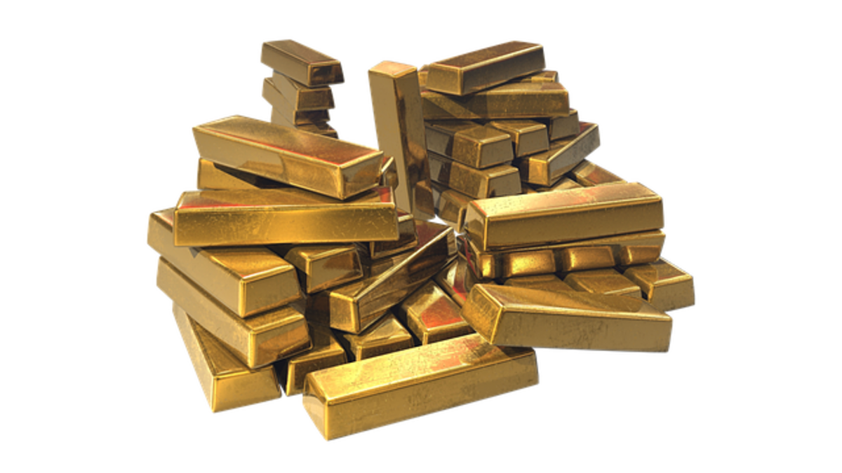 a stack of gold ingots