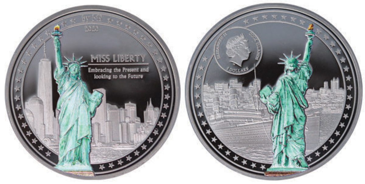 Obverse and reverse of the 1-ounce .999 fine silver $5 Miss Liberty coin. (Images courtesy Coin Invest Trust, CIT)