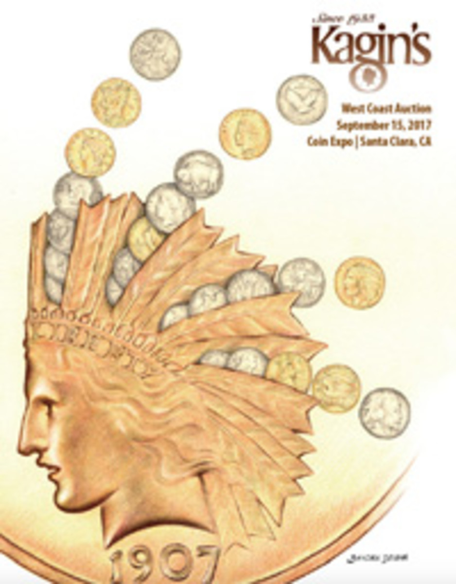  The winning catalog cover design for the Kagin sale was created by 26-year-old Sandra Deiana, a student at the School of Art and Medal Making at the Italian State Mint.