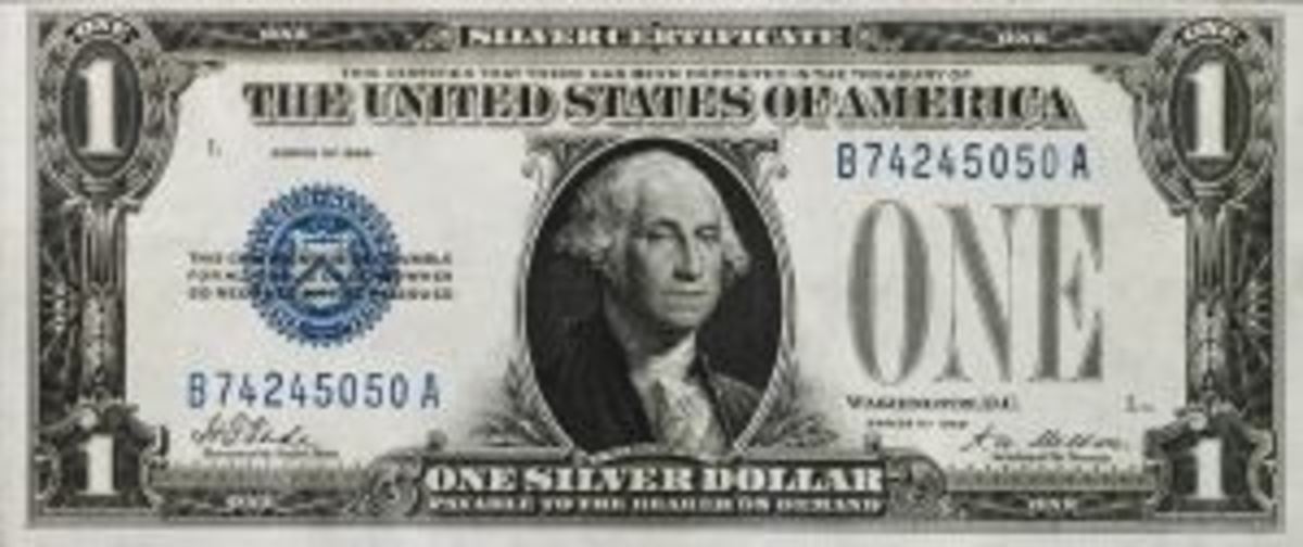 Bill Silver Certificate Plain Double Date Blue Seal Note 1935 One Dollar $1 