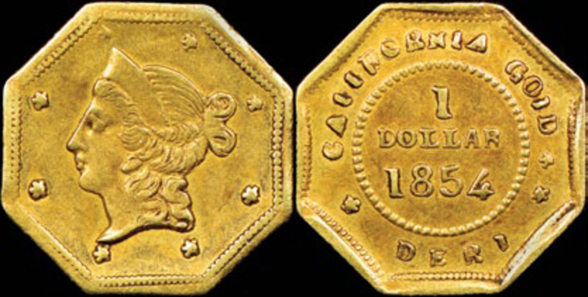 Given the identification number BG-529a, the $1 California gold piece was clearly struck with the BG-529 reverse die, but the obverse shows marked differences in placement of the Liberty Head and stars.