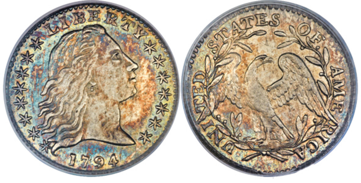1794 Half Dime with Flowing Hair (Images courtesy of Heritage Auctions)