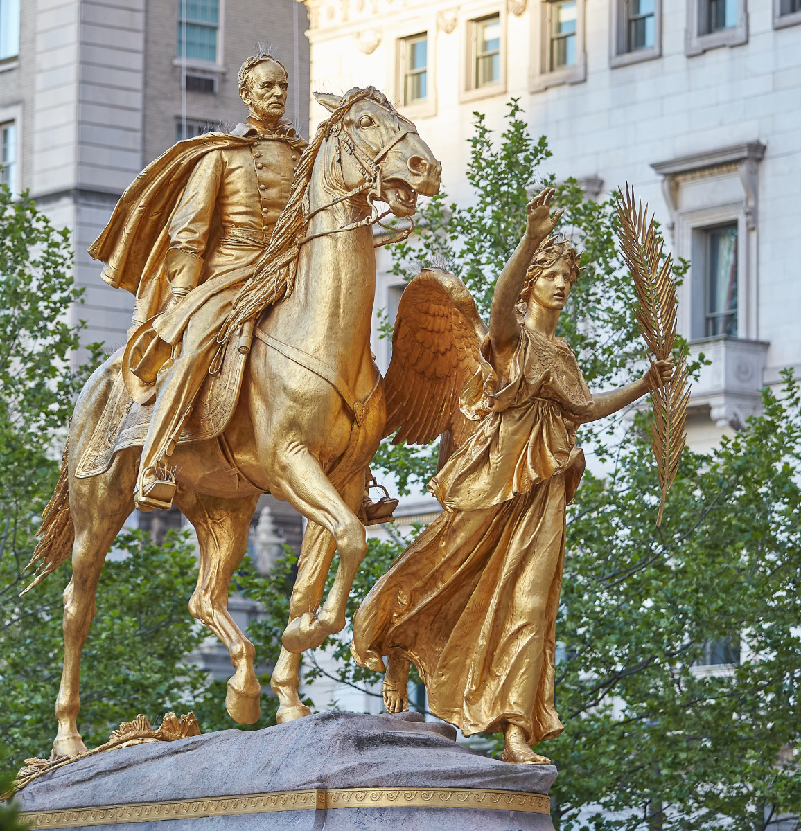 'The Sherman Monument,' at the entrance to New York’s Central Park, was unveiled in 1903 in a ceremony attended by Augustus Saint-Gaudens and his wife, Augusta. (Image courtesy Wikimedia Commons, photographed by Axel Tschentscher.)