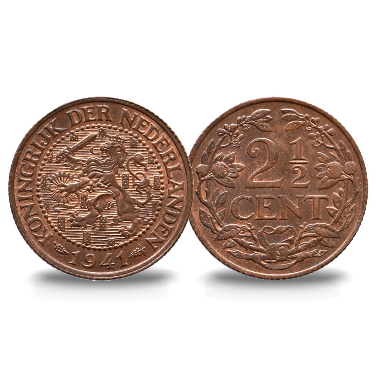 From a type out of circulation for 80 years this is the last issued date of the Netherlands bronze 2 1/2 cents, featured in a special 80 Years coin card issued through the Royal Dutch Mint website at the end of October 2021.