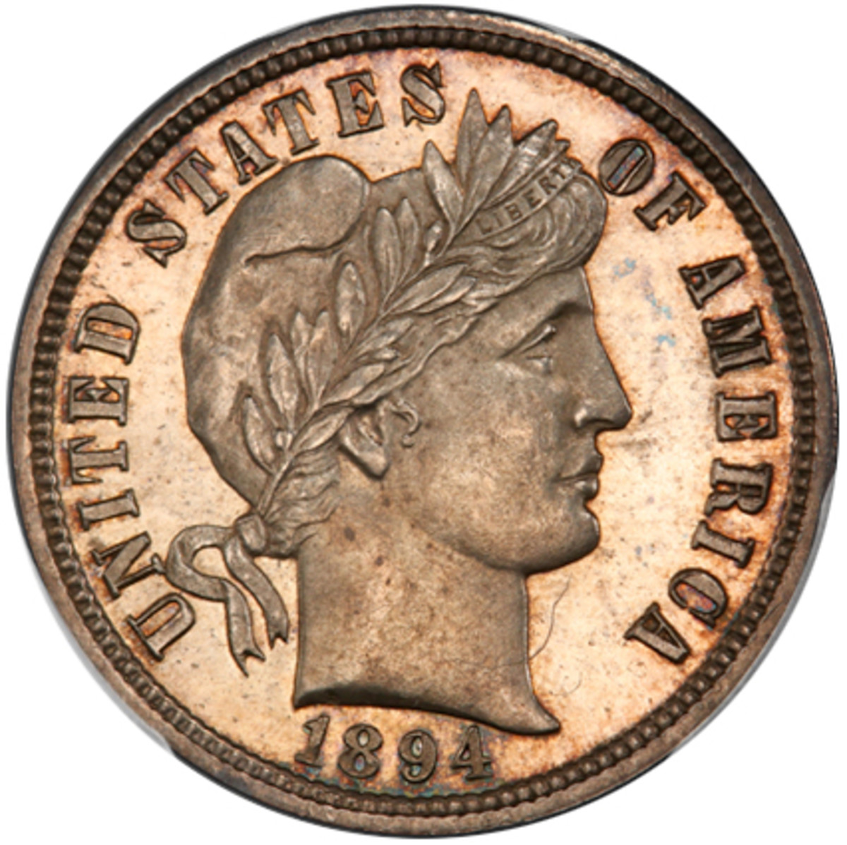 One of just nine known, this 1894-S dime from the Eliasberg Collection has great eye appeal.
