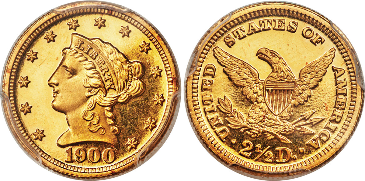 1900 Liberty Head Quarter Eagle. (Images courtesy of Heritage Auctions)