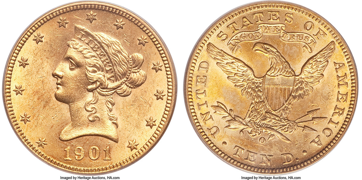1901-O Liberty Head Eagle.