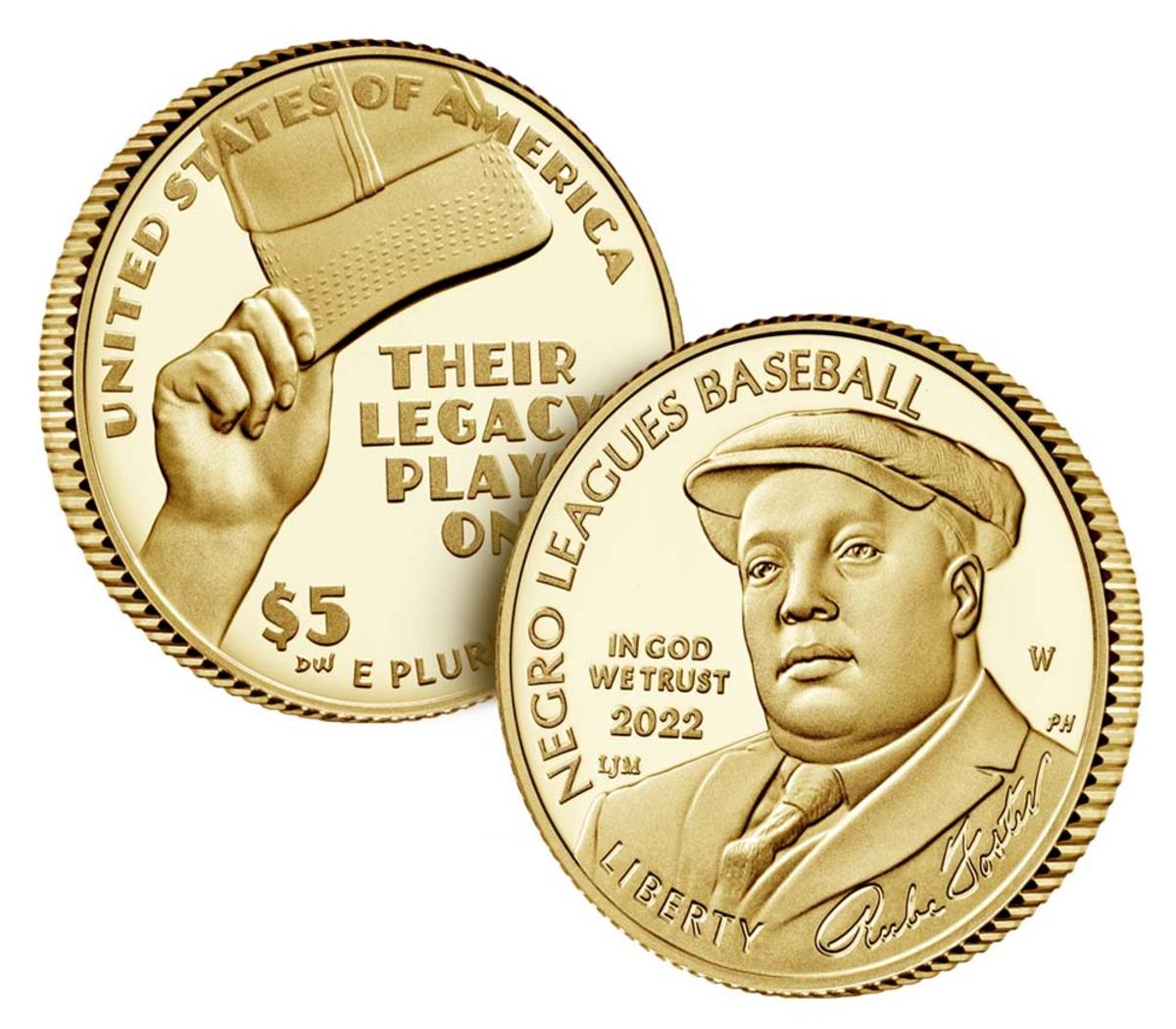 Negro Leagues Baseball $5 gold proof coin.