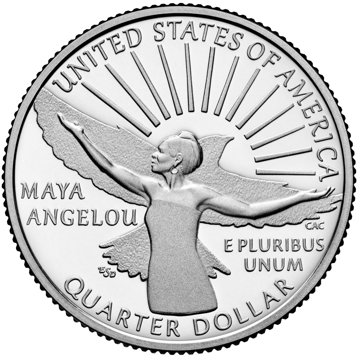 2022 Maya Angelou quarter. (Image courtesy United States Mint.)