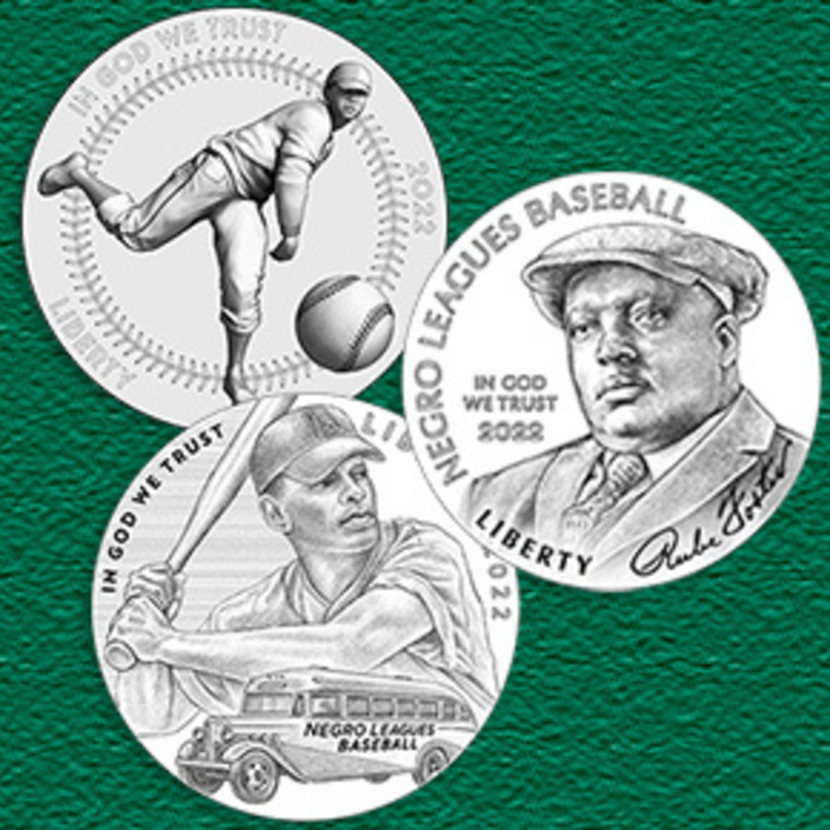 Negro Leagues Baseball coins. (Image courtesy United States Mint.)