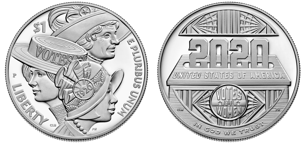 The United States Mint's 2020 Women's Suffrage silver dollar commemorative has been named Most Historically Significant in the 2022 Coin of the Year Awards program. (Images courtesy United States Mint.)