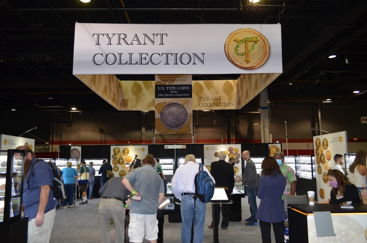 Visitors to the February 2022 Long Beach Expo can see the first West Coast exhibit of the $100 million U.S. Type Set portion of the famous Tyrant Collection. (Image courtesy Donn Pearlman.)