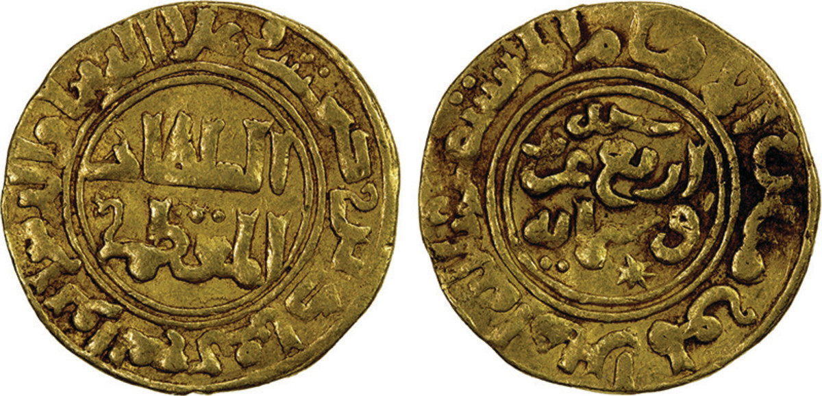 SELJUQ OF RUM: Kayqubad I, 1219-1236, AV dinar (4.44g), NM, AH624, A-A1211.1, Izmirlier-197 (same reverse die), central double circle on both sides, royal legend fills both the center and margin of the obverse; the Abbasid caliph al-Mustansir cited in the margin and the date in words in the center on the reverse, minor waviness on the surfaces, fully legible legends on both sides, of the highest rarity, VF, RRRR.  Estimated at $1,800-$2,400. Realized $10,200.