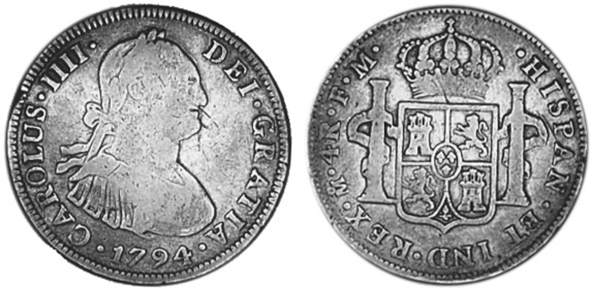 1794 4 reales silver coin. (Images courtesy Numismatic Guaranty Company.)