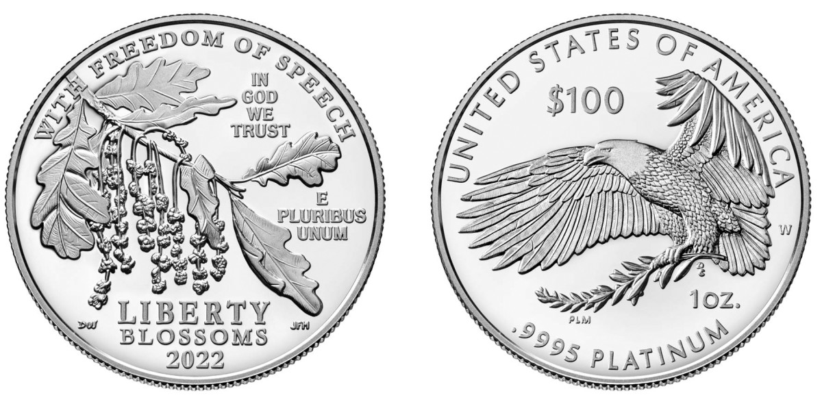 2022 First Amendment platinum proof coin. (Images courtesy United States Mint.)