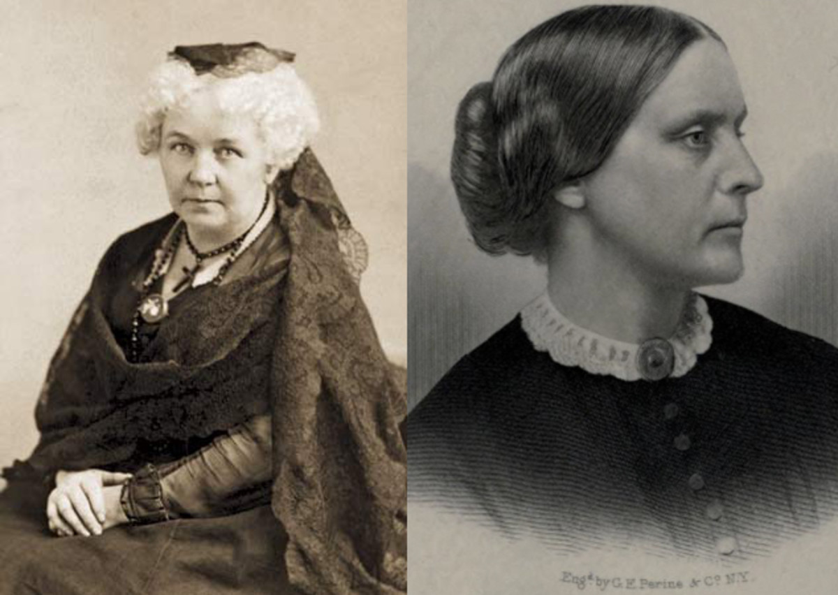 Elizabeth Cady Stanton (left) and Susan B. Anthony are two of the pioneers leading the women’s suffrage movement. Stanton drafted the Declaration of Sentiments, officially announcing the demand for equal rights. Anthony joined the crusade and traveled alongside Stanton to gather supporters across the U.S.