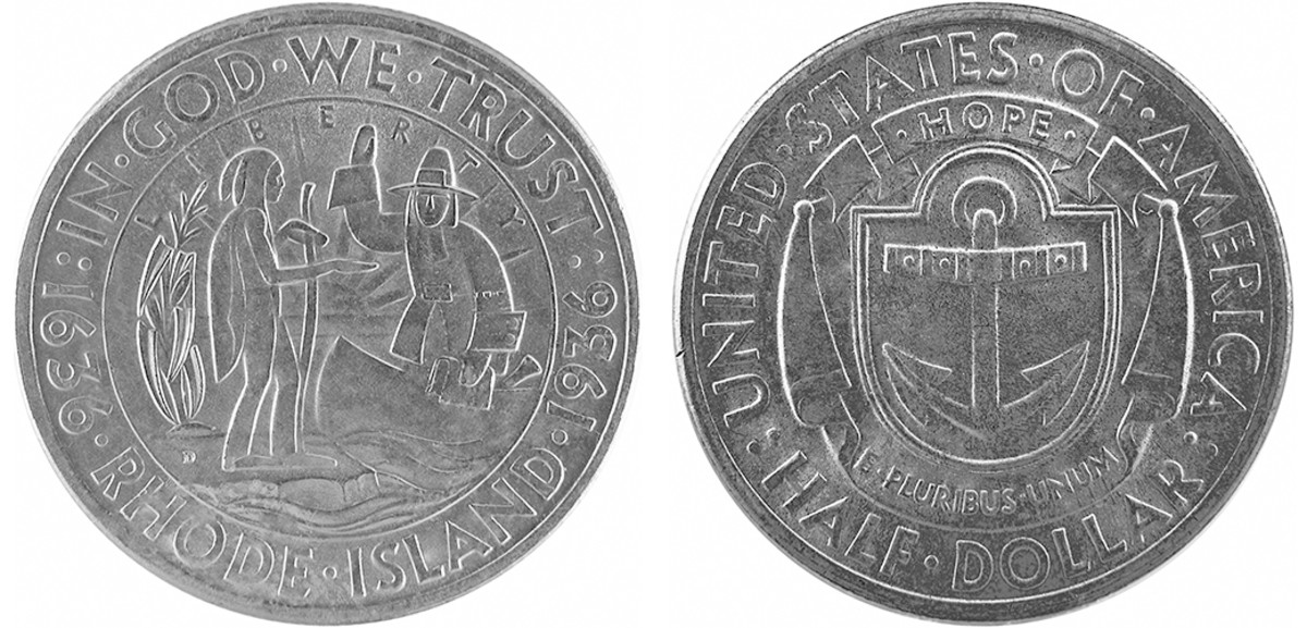 1936-D Providence, R.I., Tercentenary half dollar. (Images courtesy United States Mint.)