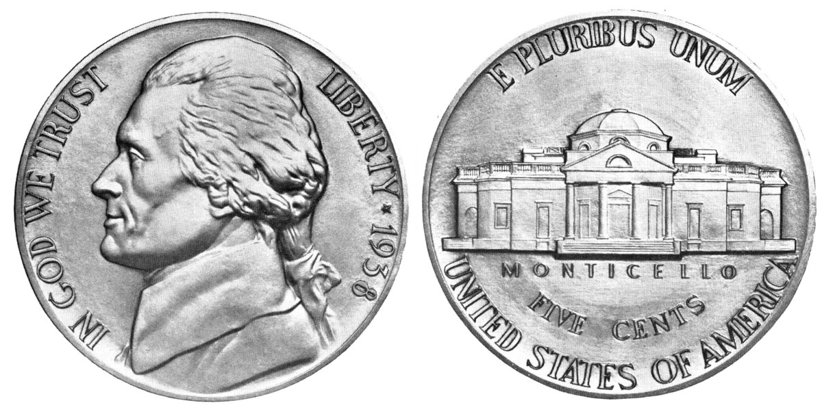 1938 Jefferson nickel. (Image courtesy of Heritage Auctions www.ha.com)