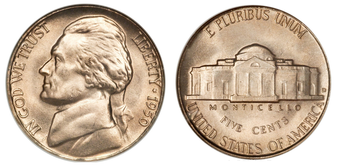 1950-D, perhaps the most famous Jefferson nickel. (Image courtesy of Heritage Auctions www.ha.com)