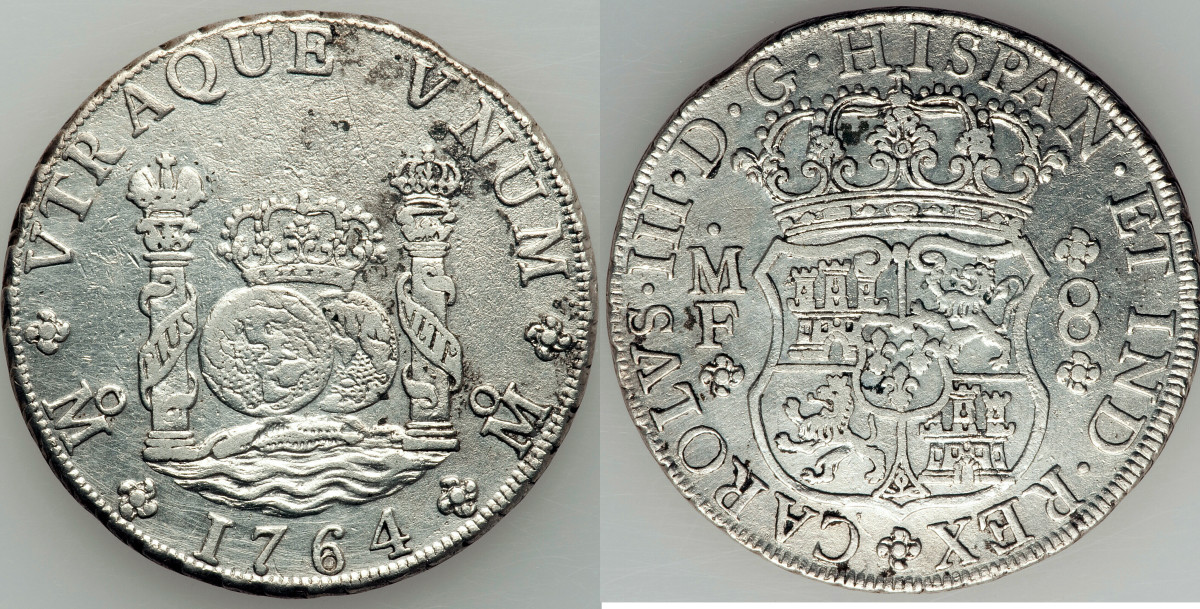 A Mexico pillar dollar from 1764. (Image courtesy Heritage Auctions.)
