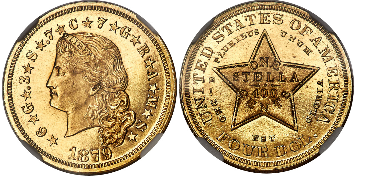 $4 gold piece. Image courtesy of Heritage Auctions.