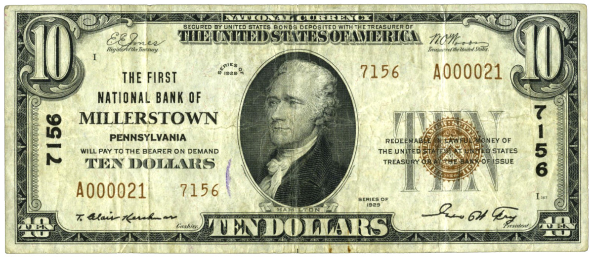 The small Perry County Millerstown bank prospered through the entire note issuing era. Heritage Auctions archives photo.
