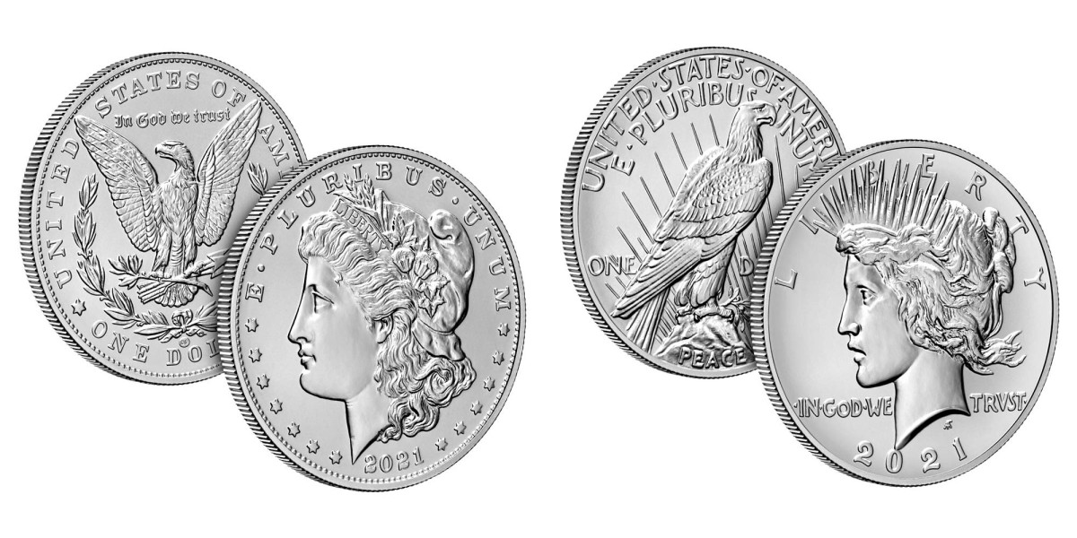 2021 Morgan (left) and Peace silver dollars. (Images courtesy United States Mint.)