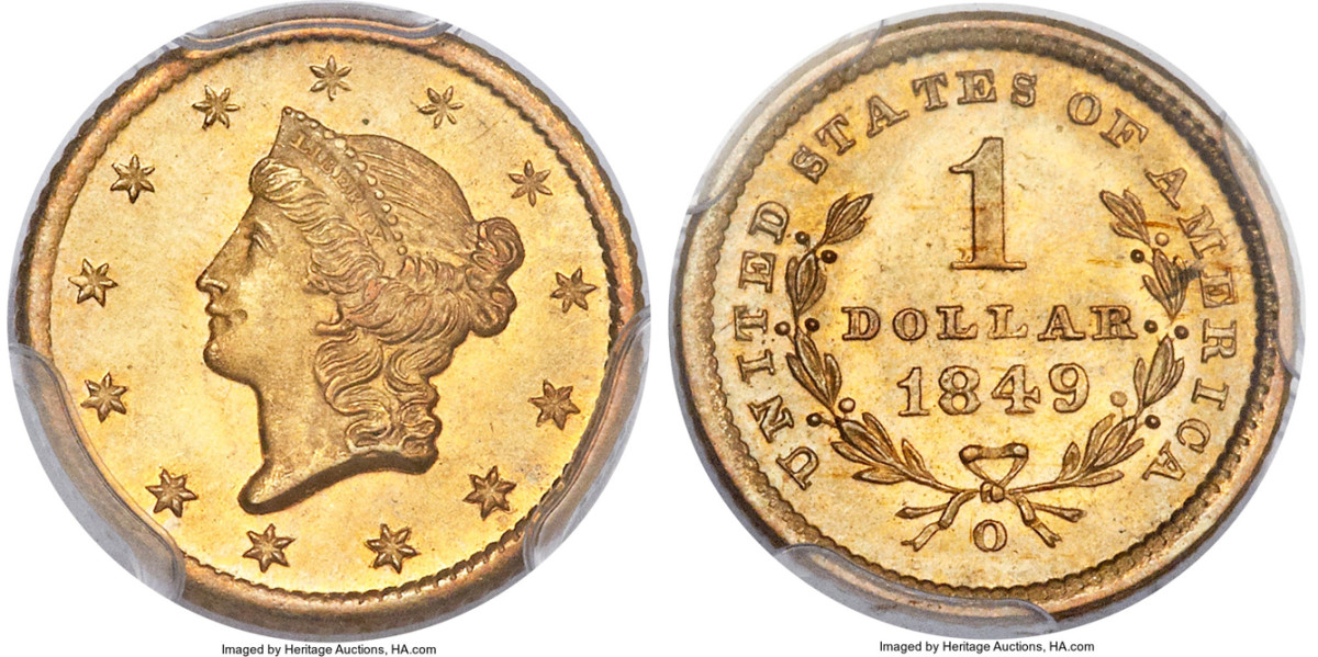 1849 Liberty Head gold dollar