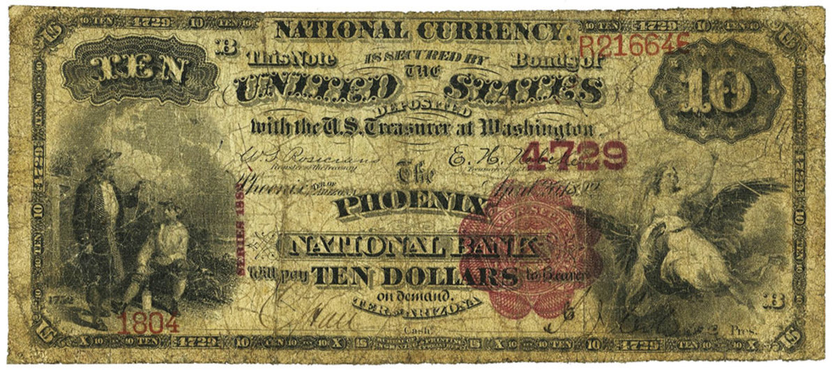 Of the newly reported territorials, this Phoenix is from the scarcest territory, now represented by 51 notes. 