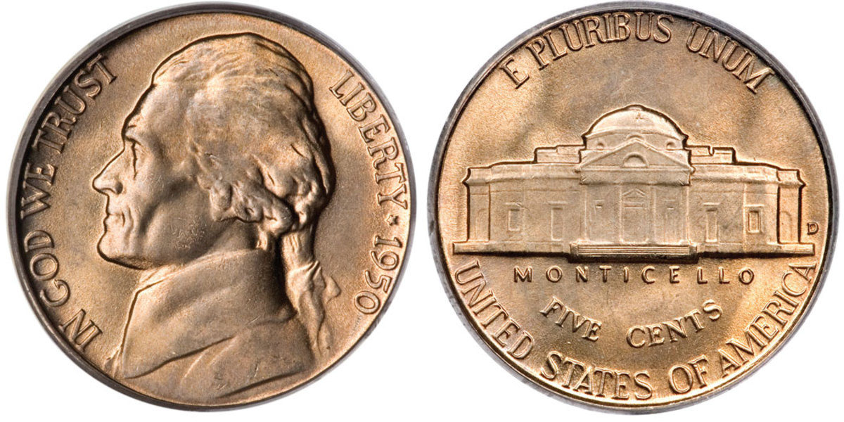1950-D Nickel: 1950-D Jefferson Nickel  (Images courtesy of Heritage Auctions) 
