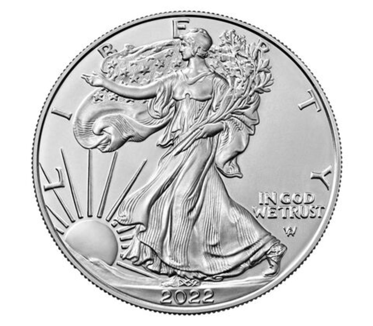 2022 uncirculated silver American Eagle. (Image courtesy United States Mint.)