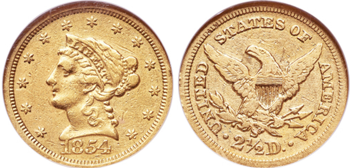 An 1854-S quarter eagle commanded $288,000.