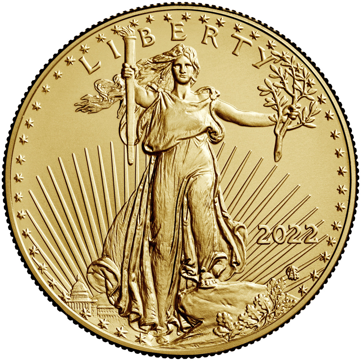 2022 American Eagle gold bullion coin. (Image courtesy United States Mint.)