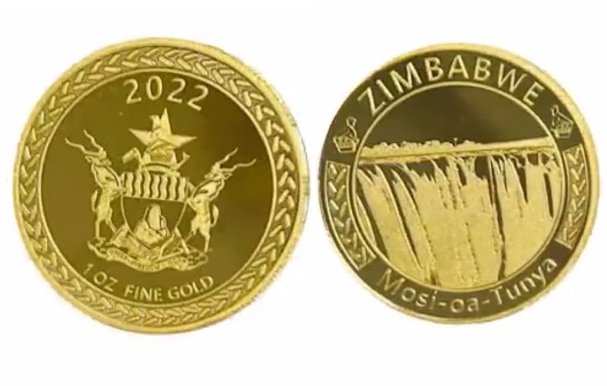 Zimbabwe has issued a gold Mosi-oa-tunya or Victoria Falls coin in an effort to control runaway inflation.
