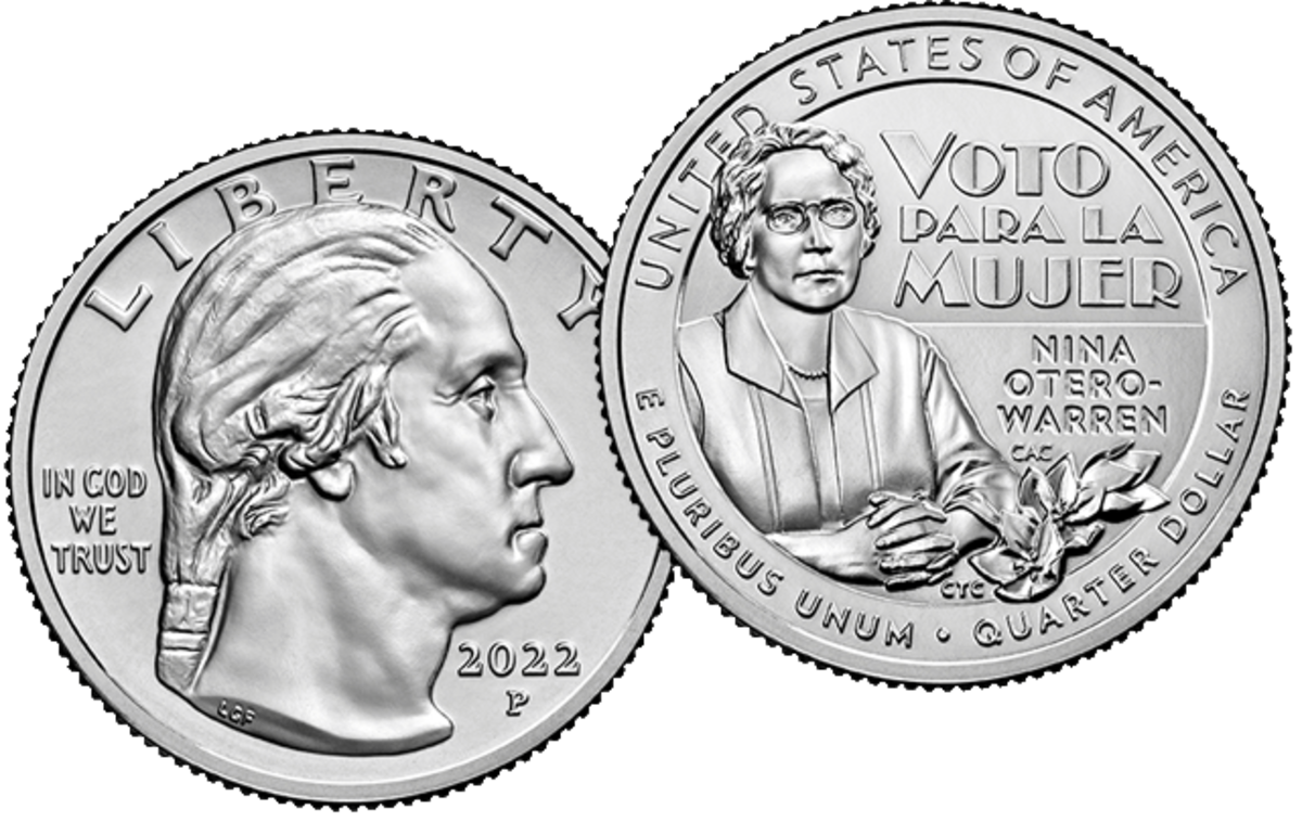 The American Women quarter honoring Nina Otero-Warren was released on Aug. 16. (Image courtesy United States Mint.)