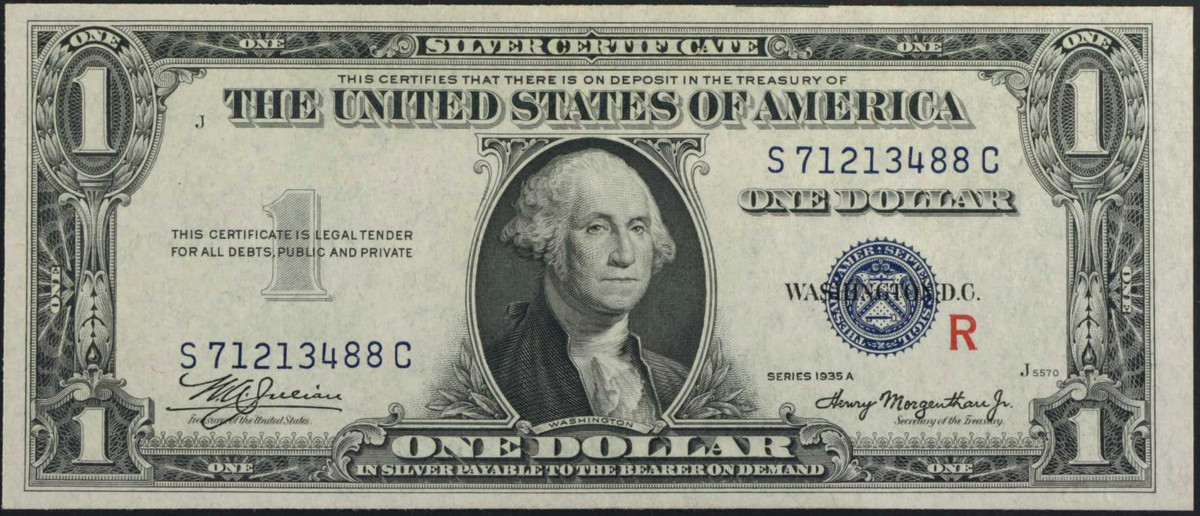 1935A silver certificate signed by W.A. Julian. (Image courtesy of Stack’s/Bowers)