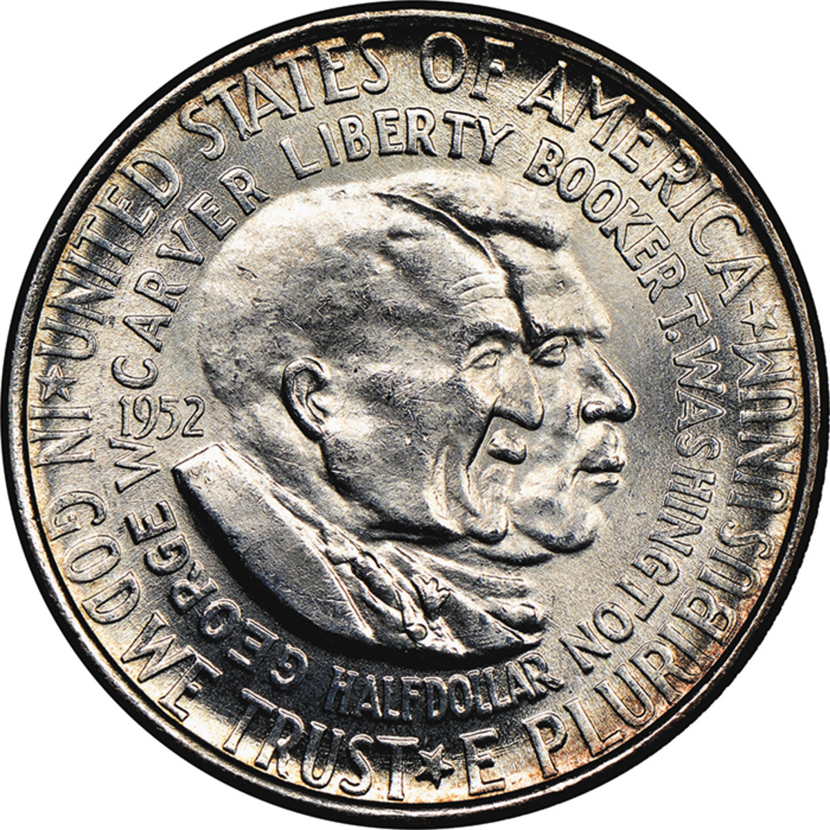 1952 Washington/Carver commemorative half dollar. (Image courtesy Numismatic Guaranty Company.)