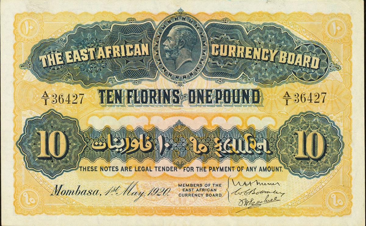 EastAfrica: East Africa East African Currency Board 10 Florins (Images courtesy of Heritage Auctions)