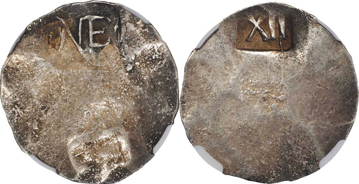 A recently discovered NE shilling that tops the population census at MS-61 is another Colonial coin highlight.