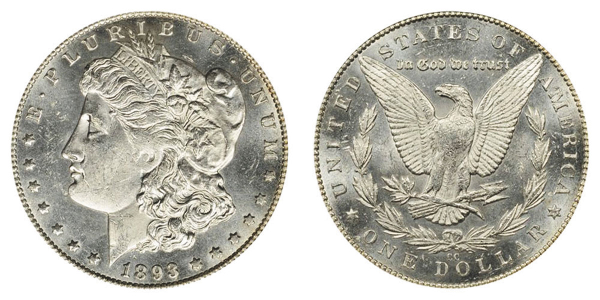 1893-CC Morgan dollar. (Images courtesy usacoinbook.com.) 