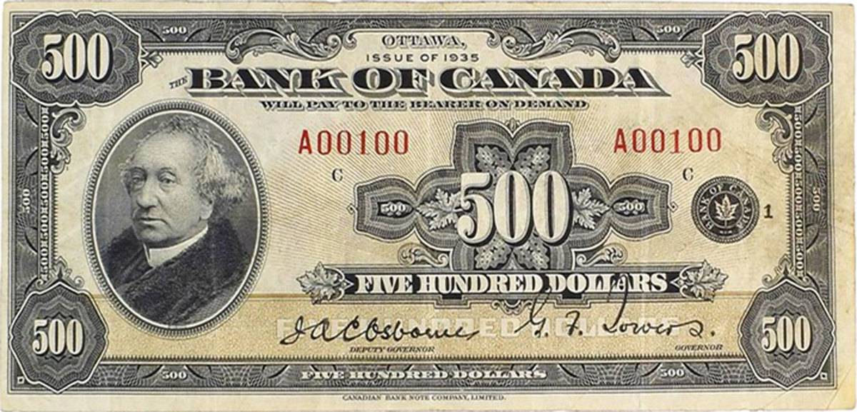Bank of Canada 1935 $500