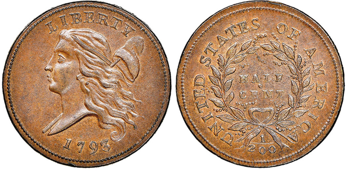 Forty-three bids were made until this 1793 half cent reached a hammer price of $180,000. 