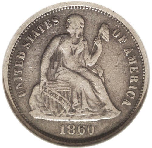 Item of the Week: 1860-O turns out not to be a dime a dozen