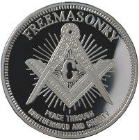 Freemasons Silver Square And Compass Lapel Pin With Masonic Forget Me Not - LP52